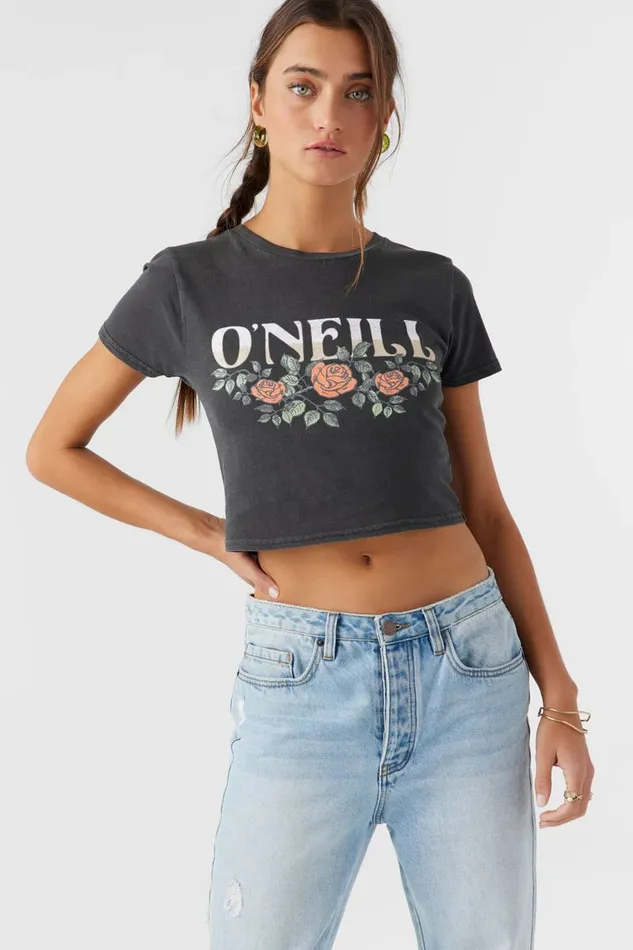 FLOWER VINEZ TEE Washed Black Women O039NEILL Clothing