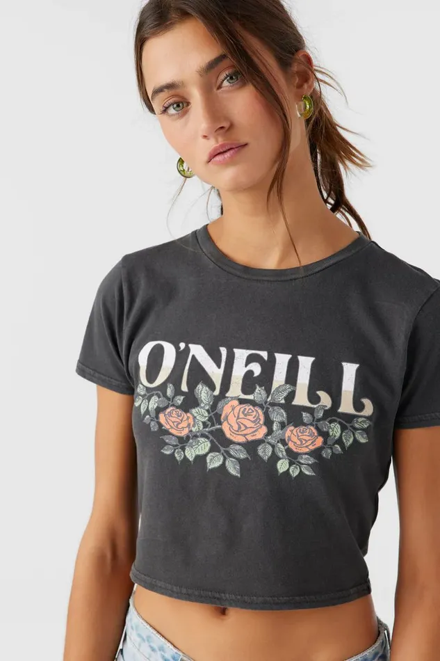 FLOWER VINEZ TEE Washed Black Women O039NEILL Clothing