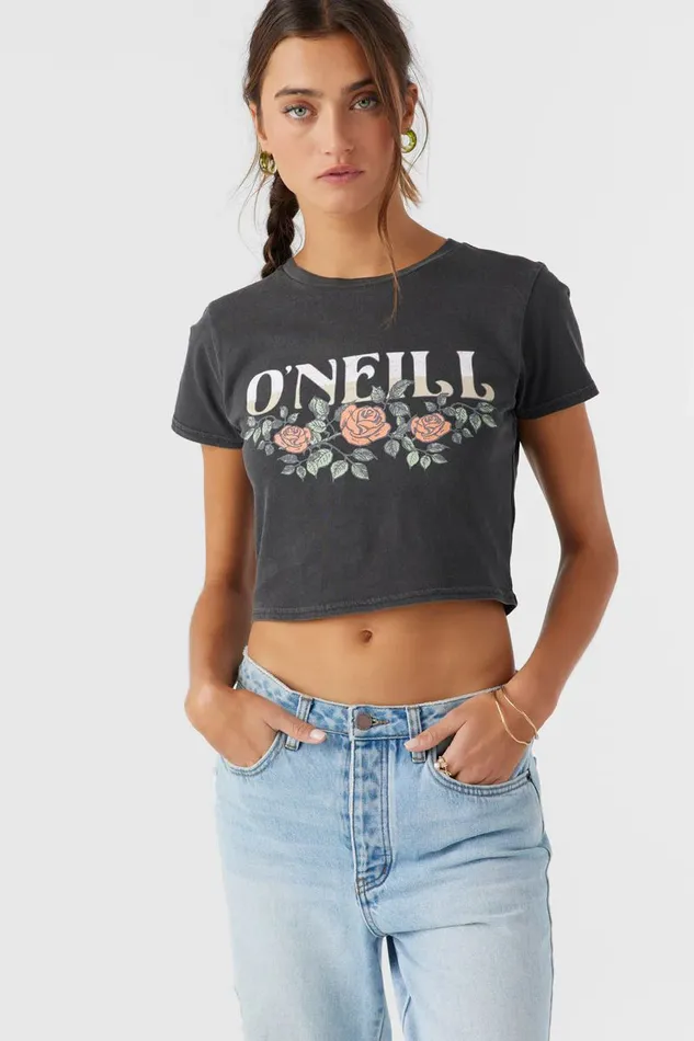 FLOWER VINEZ TEE Washed Black Women O039NEILL Clothing