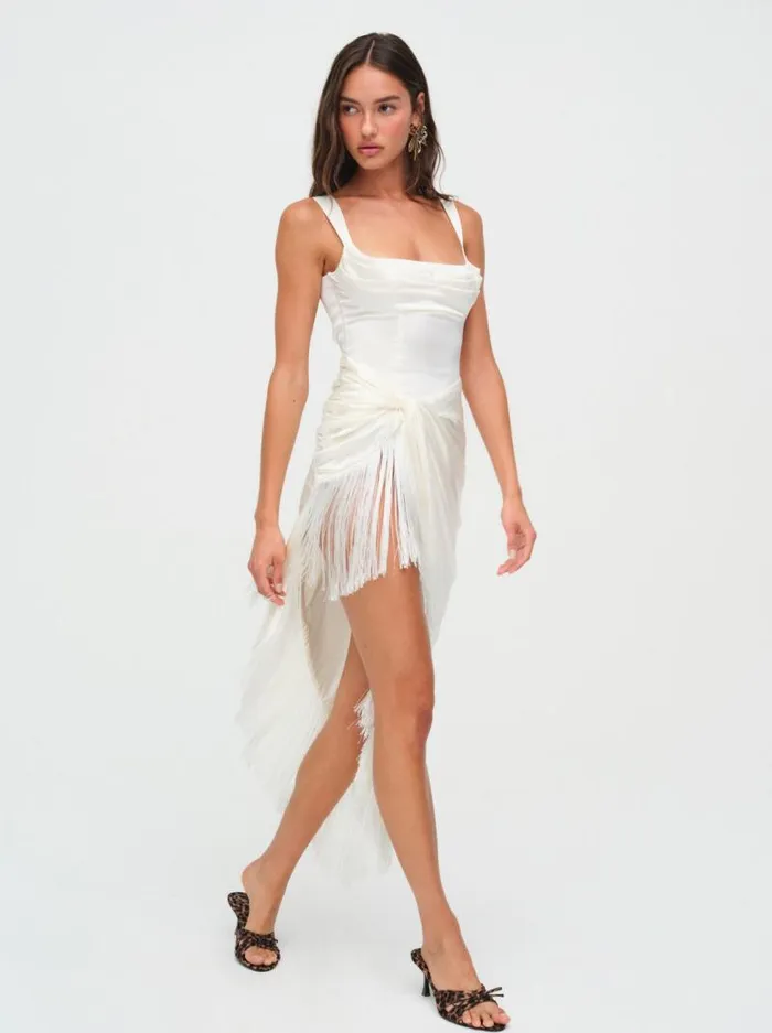 For Love and Lemons Dresses Anisa Fringe Midi Dress Ivory 8211 Women For Love and Lemons Dresses Anisa Fringe Midi Dress Ivory 8211 Women