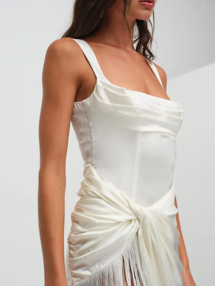 For Love and Lemons Dresses Anisa Fringe Midi Dress Ivory 8211 Women For Love and Lemons Dresses Anisa Fringe Midi Dress Ivory 8211 Women