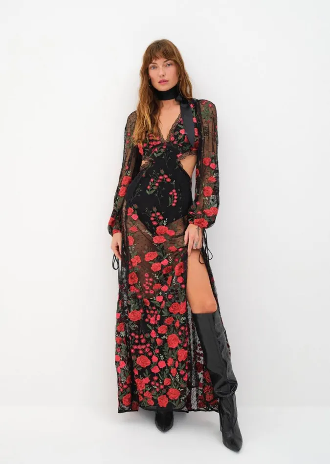 For Love and Lemons Dresses Araceli Maxi Dress Black 8211 Women