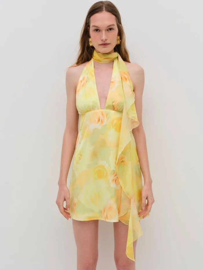 For Love and Lemons Dresses Carla Mini Dress Yellow 8211 Women
