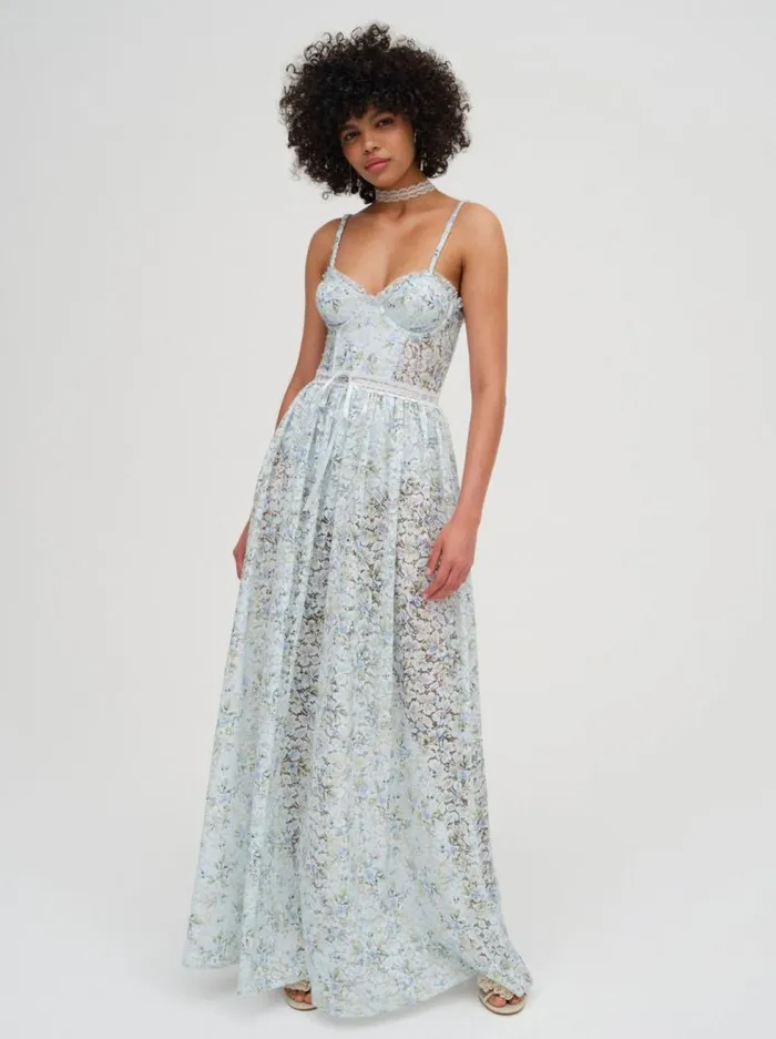 For Love and Lemons Dresses Cecelia Lace Maxi Dress Blue 8211 Women