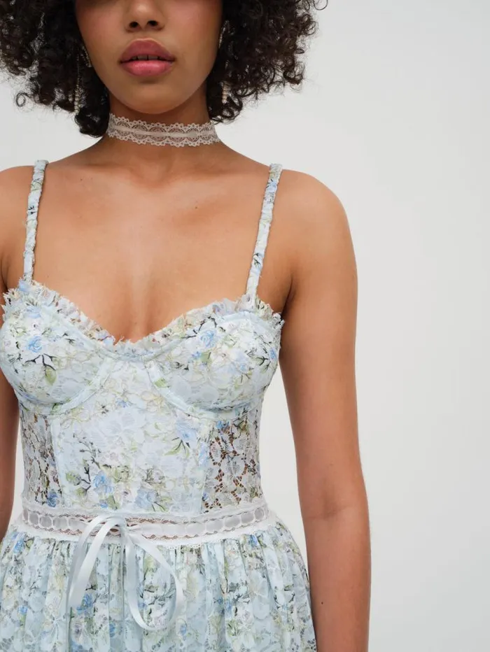 For Love and Lemons Dresses Cecelia Lace Maxi Dress Blue 8211 Women For Love and Lemons Dresses Cecelia Lace Maxi Dress Blue 8211 Women