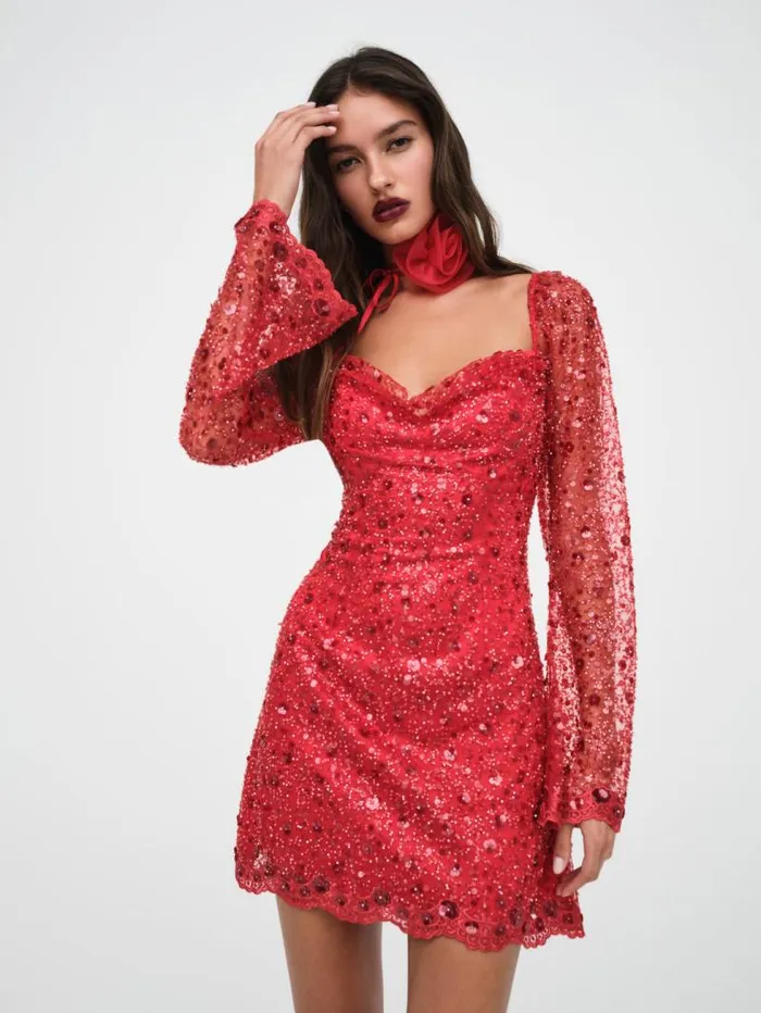 For Love and Lemons Dresses Gwendolyn Mini Dress Red 8211 Women