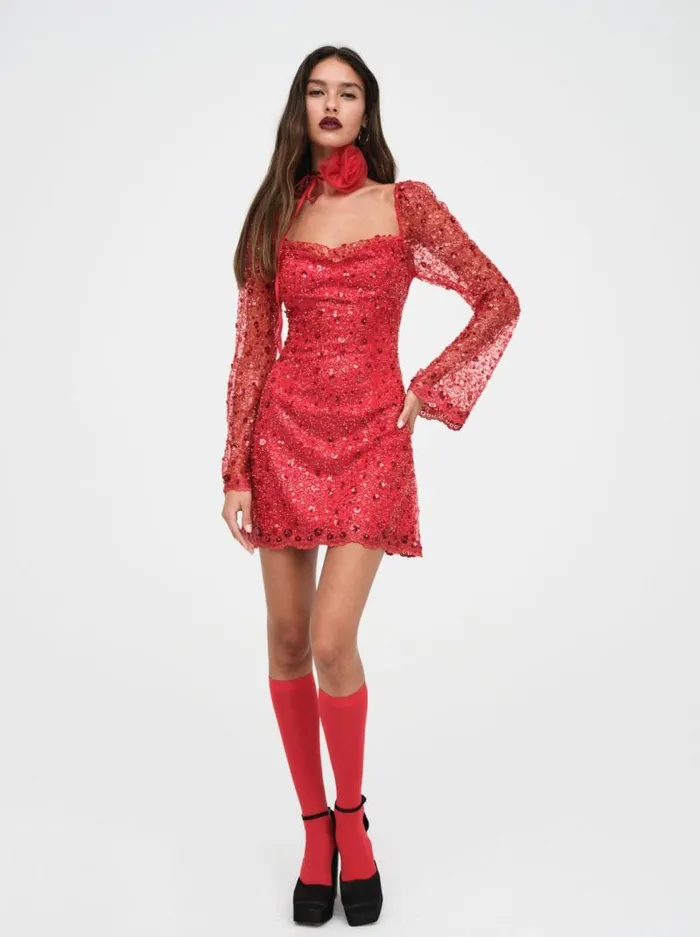 For Love and Lemons Dresses Gwendolyn Mini Dress Red 8211 Women For Love and Lemons Dresses Gwendolyn Mini Dress Red 8211 Women