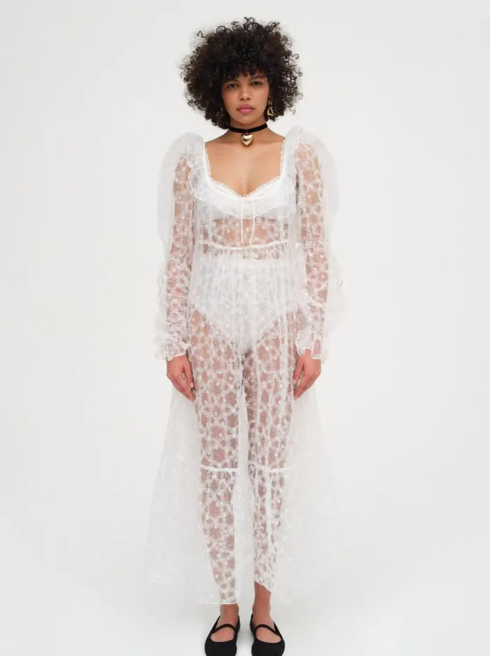 For Love and Lemons Dresses Kalea Tulle Maxi Dress White 8211 Women