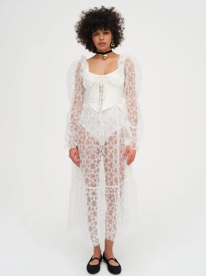 For Love and Lemons Dresses Kalea Tulle Maxi Dress White 8211 Women For Love and Lemons Dresses Kalea Tulle Maxi Dress White 8211 Women