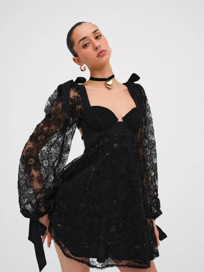 For Love and Lemons Dresses Kiersten Mini Dress Black 8211 Women