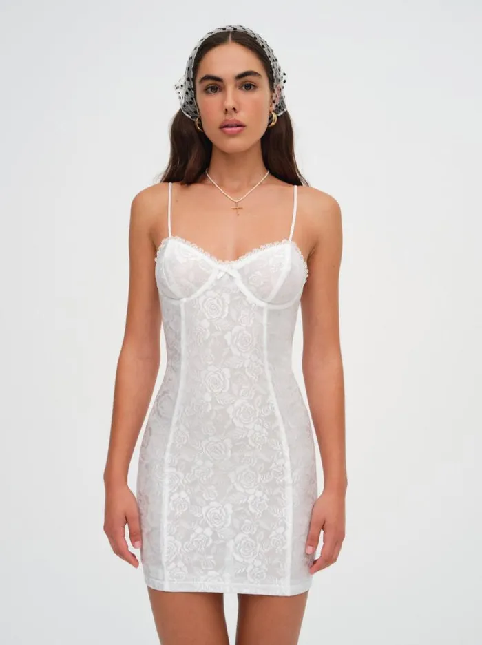 For Love and Lemons Dresses Lindy Lace Mini Dress White 8211 Women