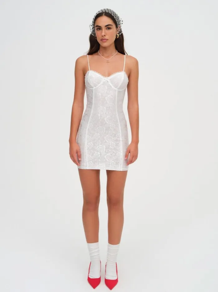 For Love and Lemons Dresses Lindy Lace Mini Dress White 8211 Women For Love and Lemons Dresses Lindy Lace Mini Dress White 8211 Women