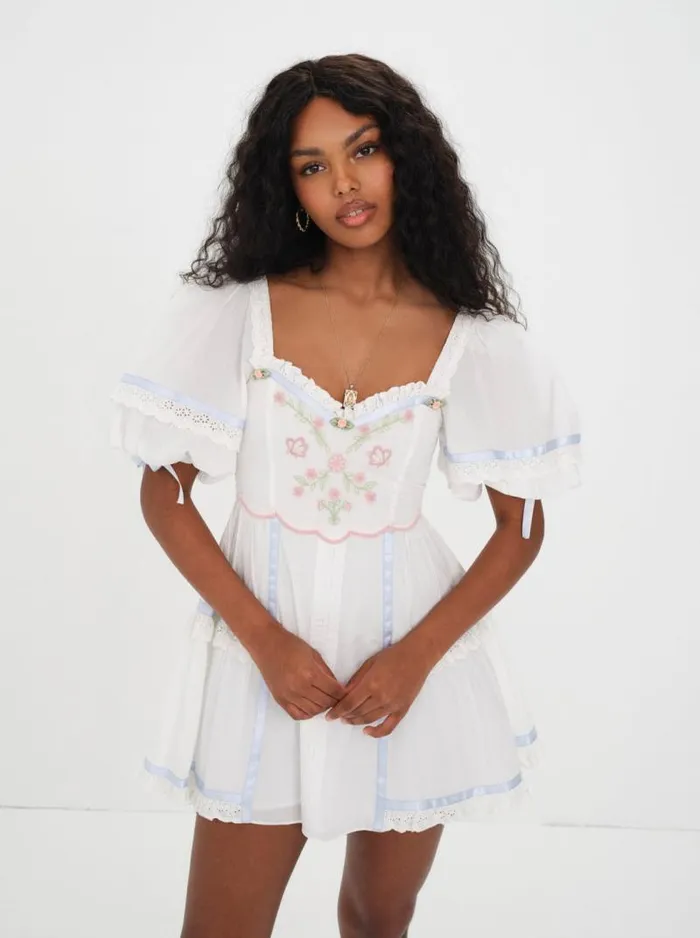 For Love and Lemons Dresses Meadow Mini Dress White 8211 Women