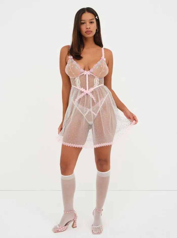 For Love and Lemons Lingerie Gabriella Slip Dress Blue 8211 Women