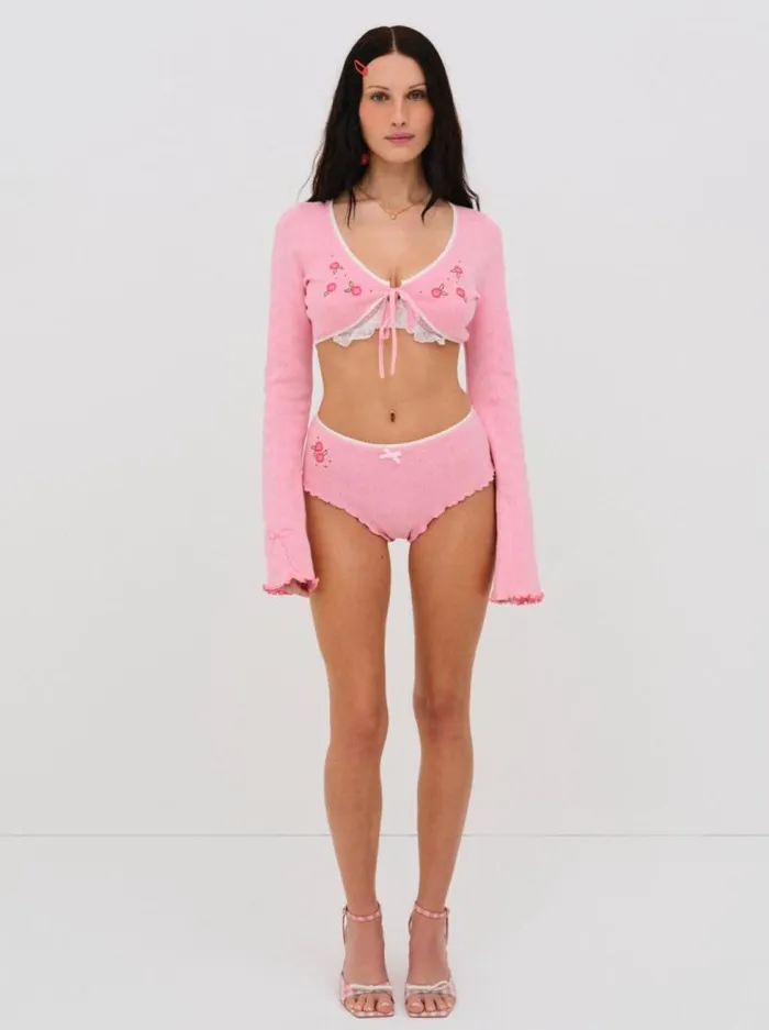 For Love and Lemons Lingerie Isabel Knit Short Pink 8211 Women