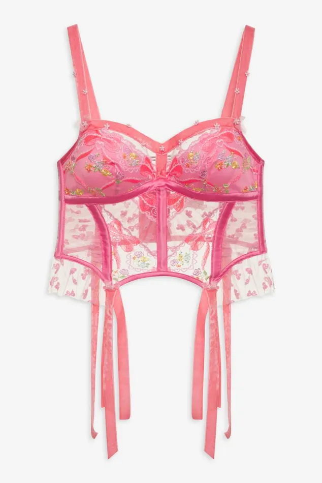 For Love and Lemons Lingerie Marietta Embroidered Bustier Pink 8211 Women For Love and Lemons Lingerie Marietta Embroidered Bustier Pink 8211 Women