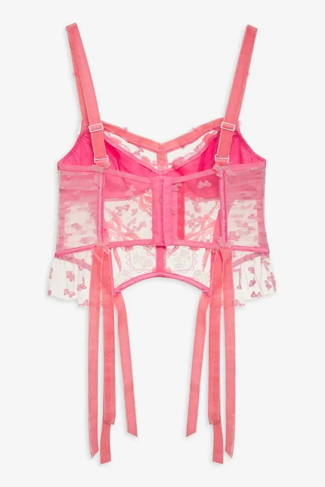 For Love and Lemons Lingerie Marietta Embroidered Bustier Pink 8211 Women For Love and Lemons Lingerie Marietta Embroidered Bustier Pink 8211 Women