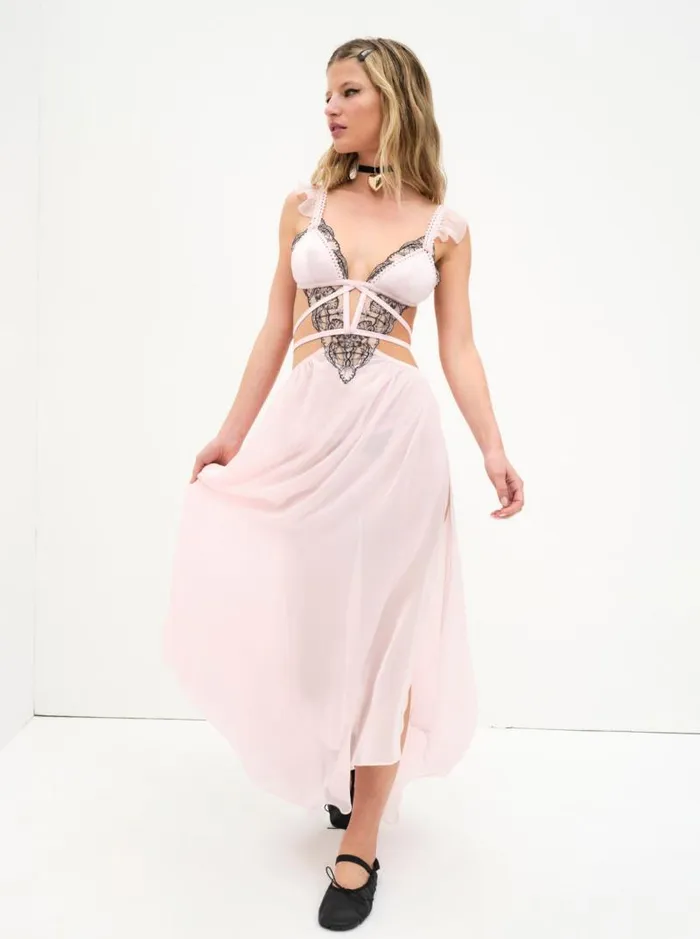 For Love and Lemons Lingerie Rue Maxi Slip Dress Pink 8211 Women