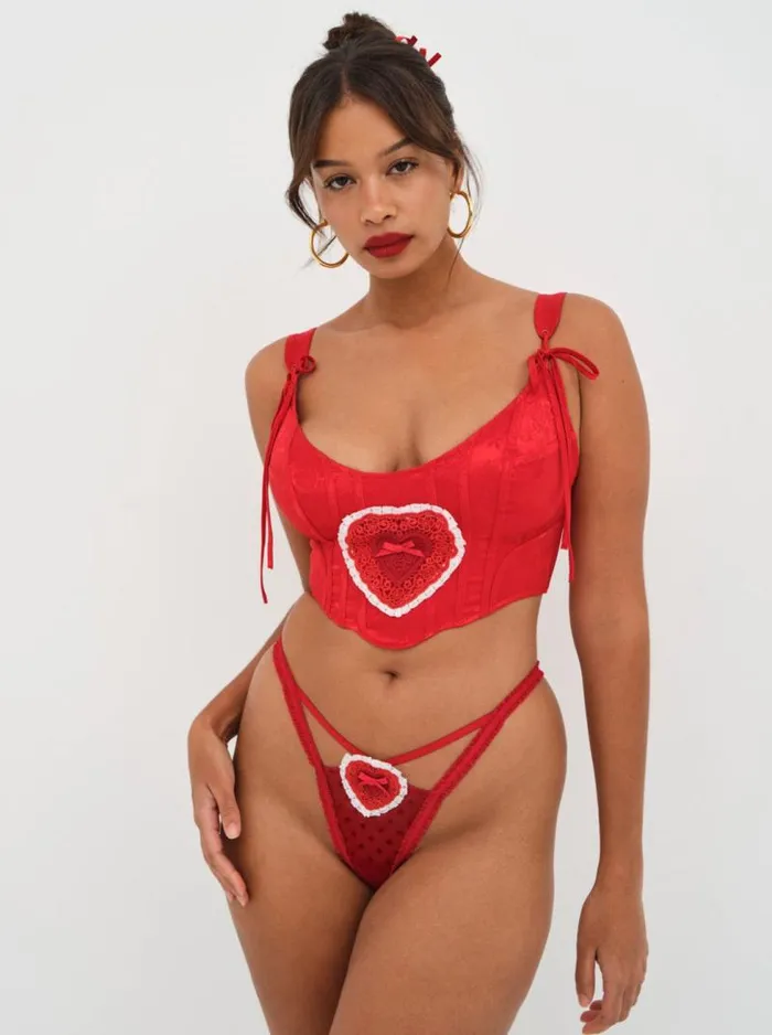 For Love and Lemons Lingerie Velma Heart Bustier Red 8211 Women For Love and Lemons Lingerie Velma Heart Bustier Red 8211 Women