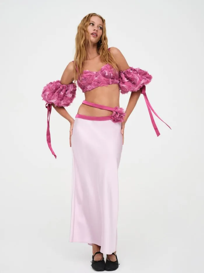 For Love and Lemons Tops Autumn Crop Top Pink 8211 Women For Love and Lemons Tops Autumn Crop Top Pink 8211 Women
