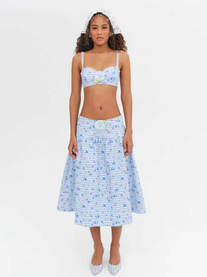 For Love and Lemons Tops Brigitta Bra Top Blue 8211 Women For Love and Lemons Tops Brigitta Bra Top Blue 8211 Women