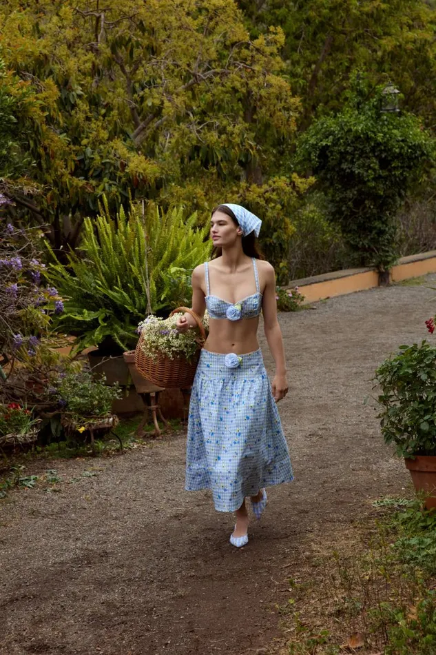 For Love and Lemons Tops Brigitta Bra Top Blue 8211 Women For Love and Lemons Tops Brigitta Bra Top Blue 8211 Women