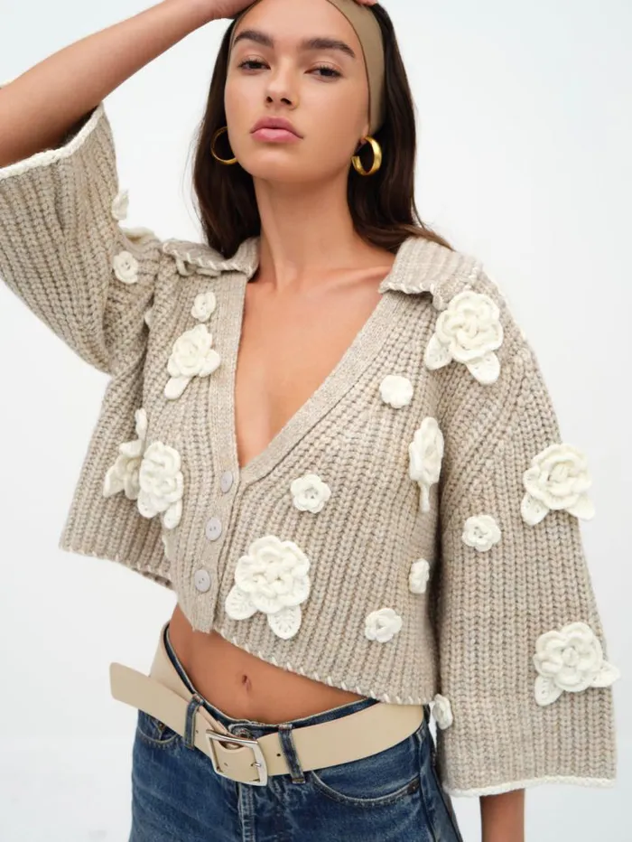 For Love and Lemons Tops Ivy Cardigan Grey 8211 Women