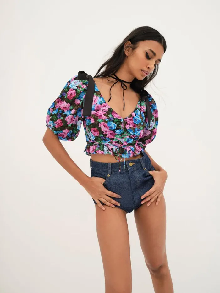 For Love and Lemons Tops Maggie Top Blue 8211 Women For Love and Lemons Tops Maggie Top Blue 8211 Women