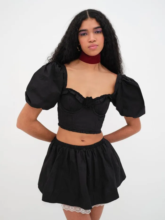For Love and Lemons Tops Maye Crop Top Black 8211 Women For Love and Lemons Tops Maye Crop Top Black 8211 Women