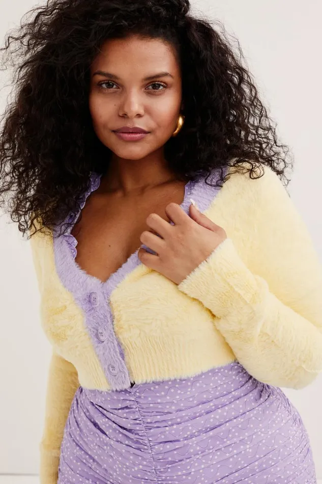 For Love and Lemons Tops Sheila Cropped Cardigan Yellow 8211 Women For Love and Lemons Tops Sheila Cropped Cardigan Yellow 8211 Women