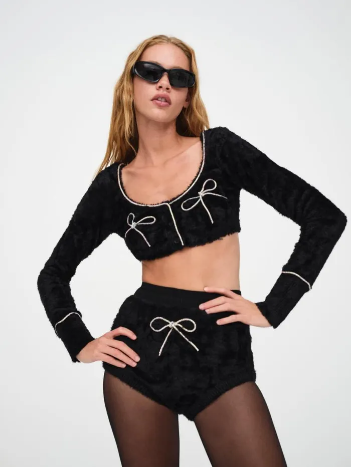 For Love and Lemons Tops Vivienne Cardigan Black 8211 Women For Love and Lemons Tops Vivienne Cardigan Black 8211 Women