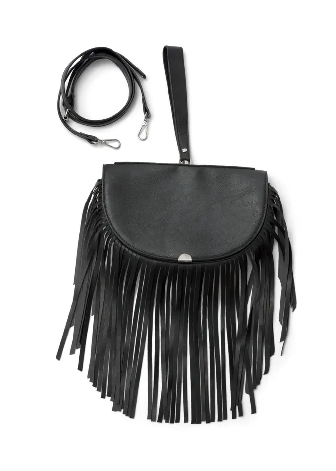 FRINGE WRISTLET BAG Black Women VENUS Handbags