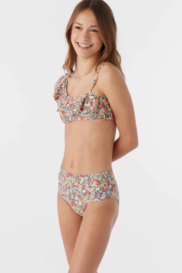 GIRL039S EDEN DITSY ASYMM RUFFLE TOP SWIM SET Multi Clr Kids O039NEILL Girl039S Sale