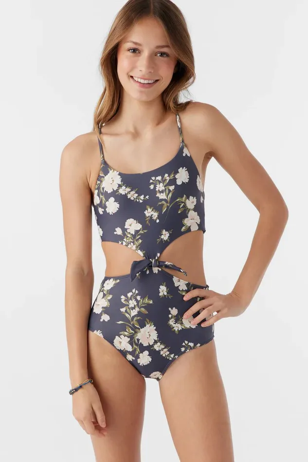 GIRL039S KENDRA FLORAL KNOT FRONT ONEPIECE Periscope Women O039NEILL Girl039S Swim GIRL039S KENDRA FLORAL KNOT FRONT ONEPIECE Periscope Women O039NEILL Girl039S Swim