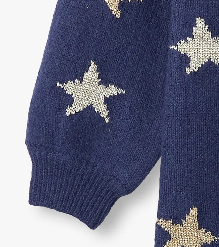 Girls Blue Starlight Sweater Dress Hatley