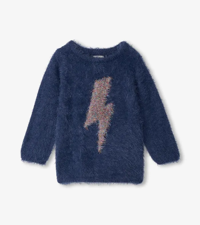 Girls Metallic Lightning Furry Sweater Hatley
