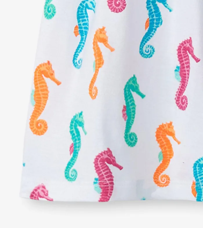 Girls Painted Seahorses Smocked Dress Hatley