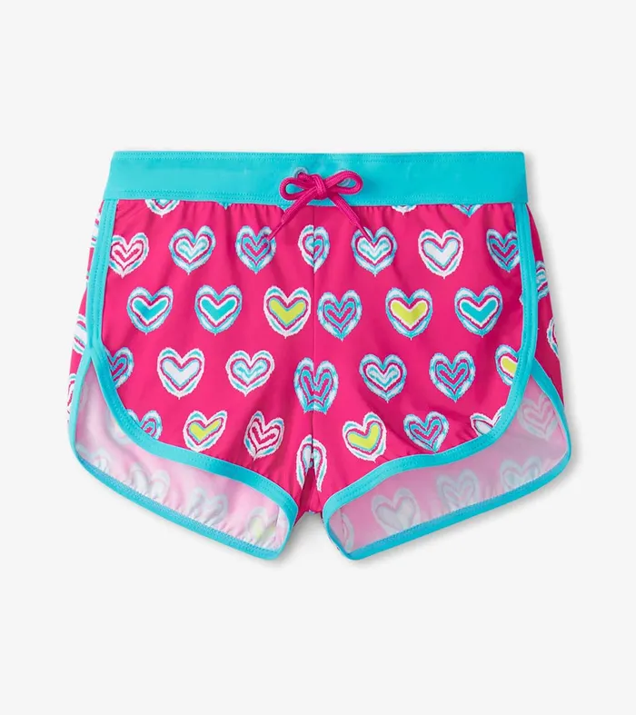 Girls Pink Shibori Swim Shorts Hatley