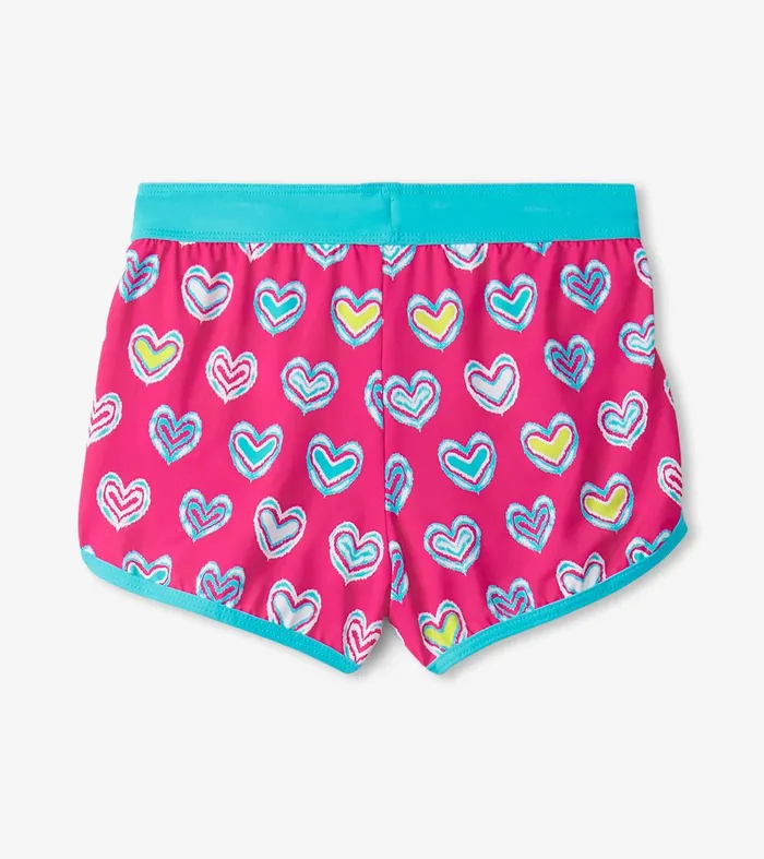Girls Pink Shibori Swim Shorts Hatley