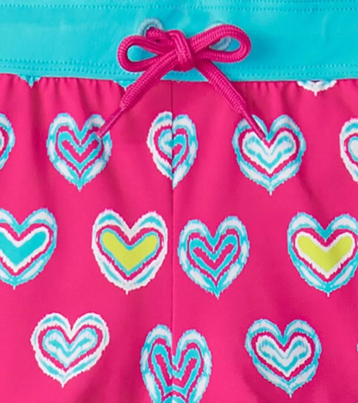 Girls Pink Shibori Swim Shorts Hatley