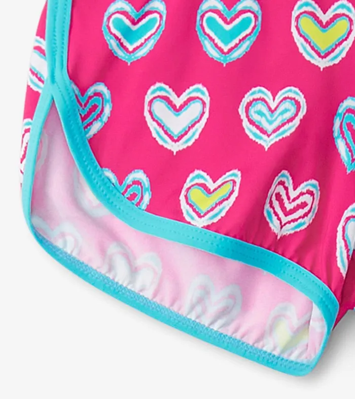 Girls Pink Shibori Swim Shorts Hatley