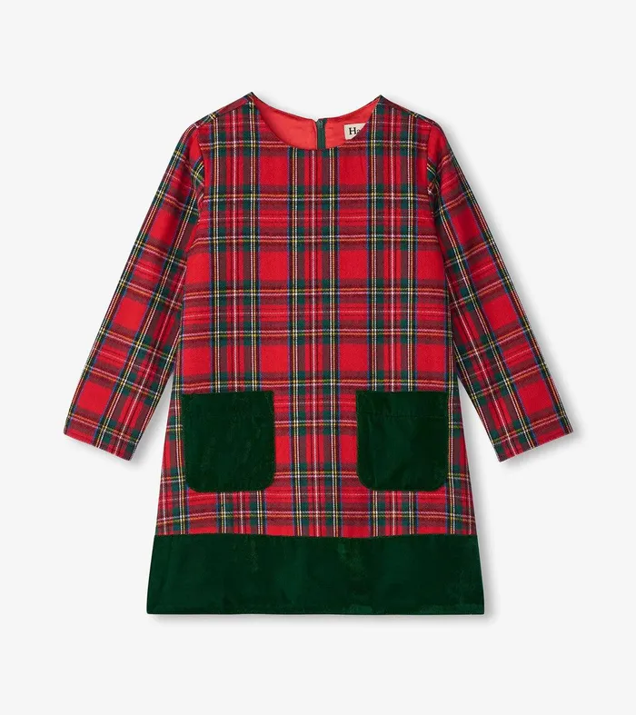 Girls Red Plaid ALine Dress Hatley