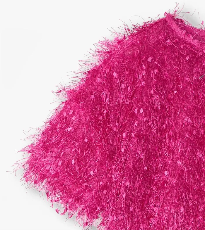 Girls Rose Violet Fluffy Knit Sweater Hatley