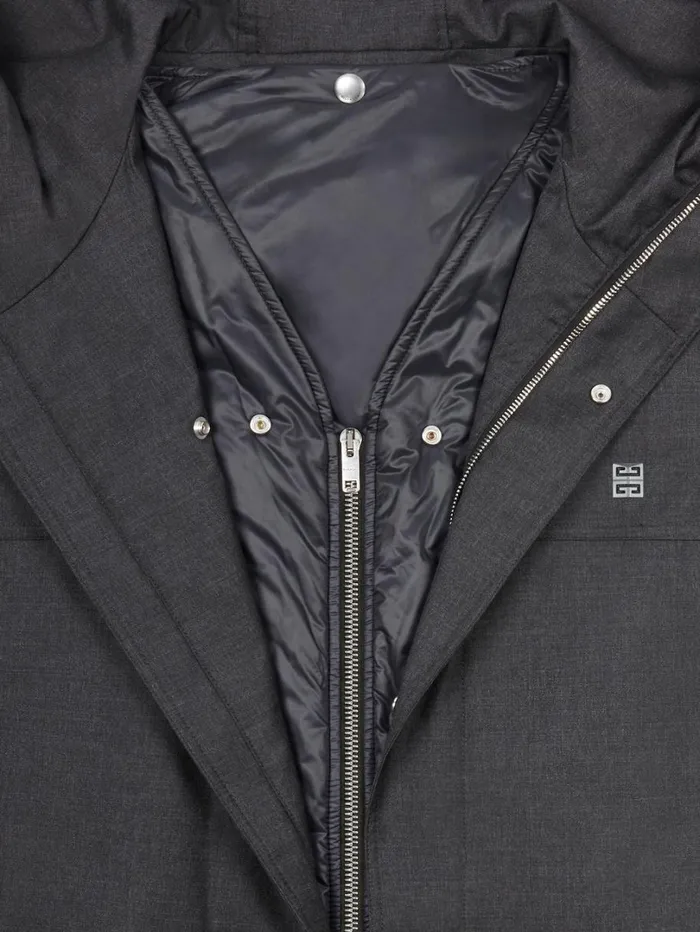 Givenchy 3in1 Parka In Wool Dark Greygrey Men Coats and Jackets