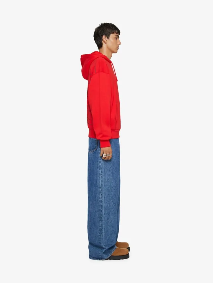 Givenchy 4G Boxy Fit Hoodie In Fleece Red Men Sweatshirts and Hoodies