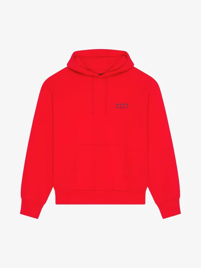 Givenchy 4G Boxy Fit Hoodie In Fleece Red Men Sweatshirts and Hoodies