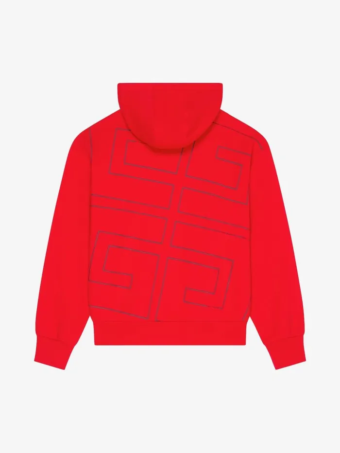 Givenchy 4G Boxy Fit Hoodie In Fleece Red Men Sweatshirts and Hoodies