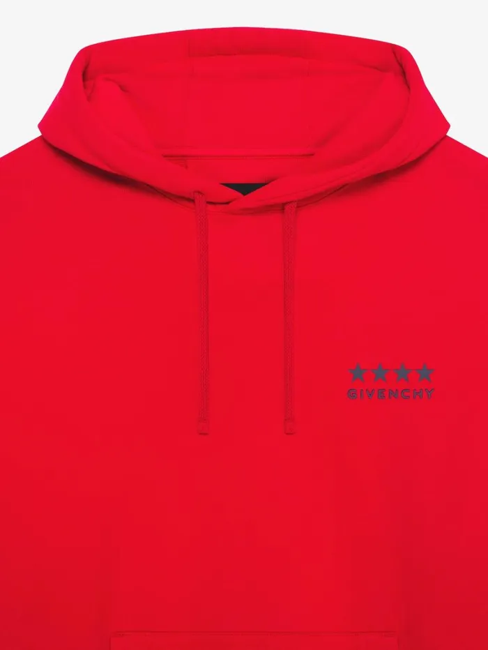 Givenchy 4G Boxy Fit Hoodie In Fleece Red Men Sweatshirts and Hoodies