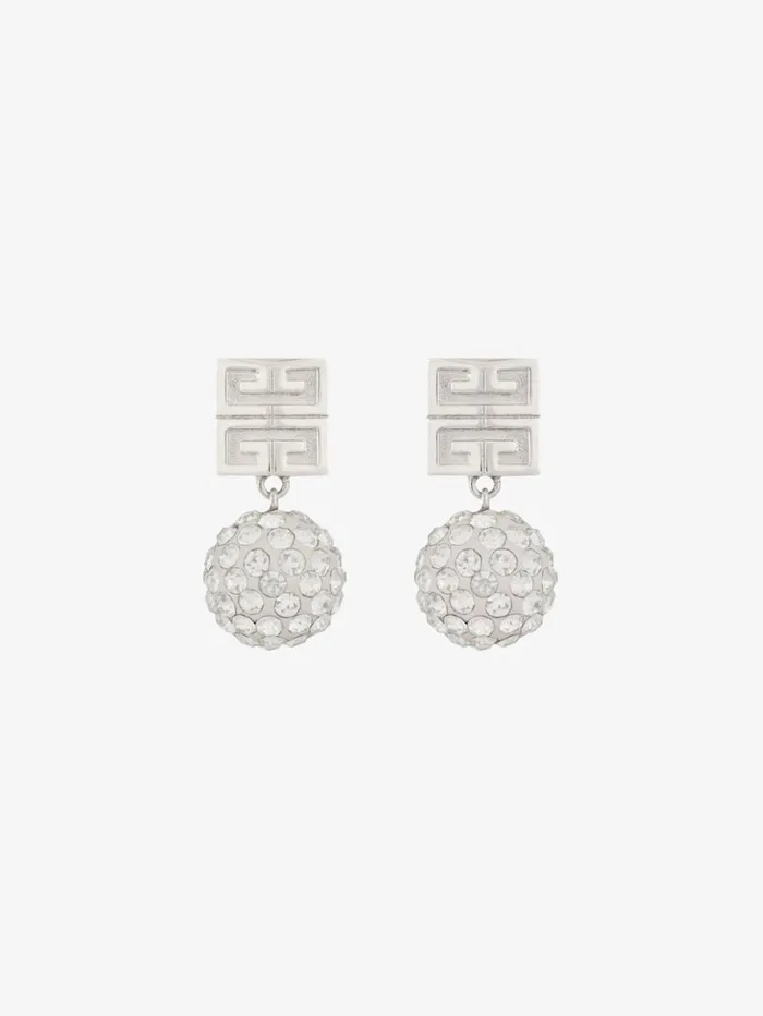Givenchy 4G Earrings In Metal With Crystals Silvery Women Jewelry