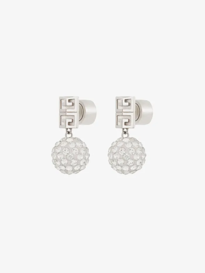 Givenchy 4G Earrings In Metal With Crystals Silvery Women Jewelry Givenchy 4G Earrings In Metal With Crystals Silvery Women Jewelry